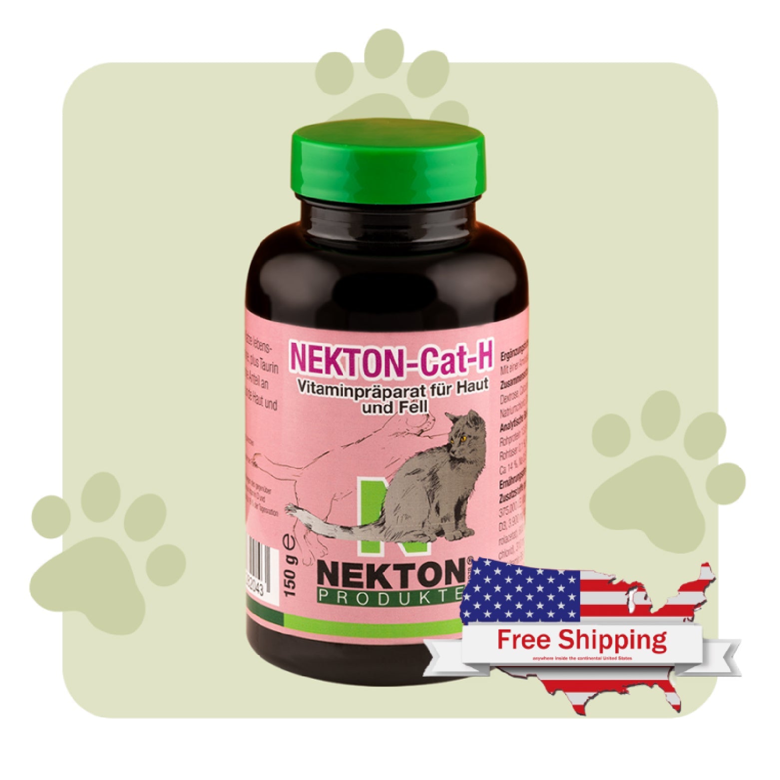 NEKTON-Cat-H | Biotin-Enriched Vitamin Supplement for Cats’ Skin and Coat Health