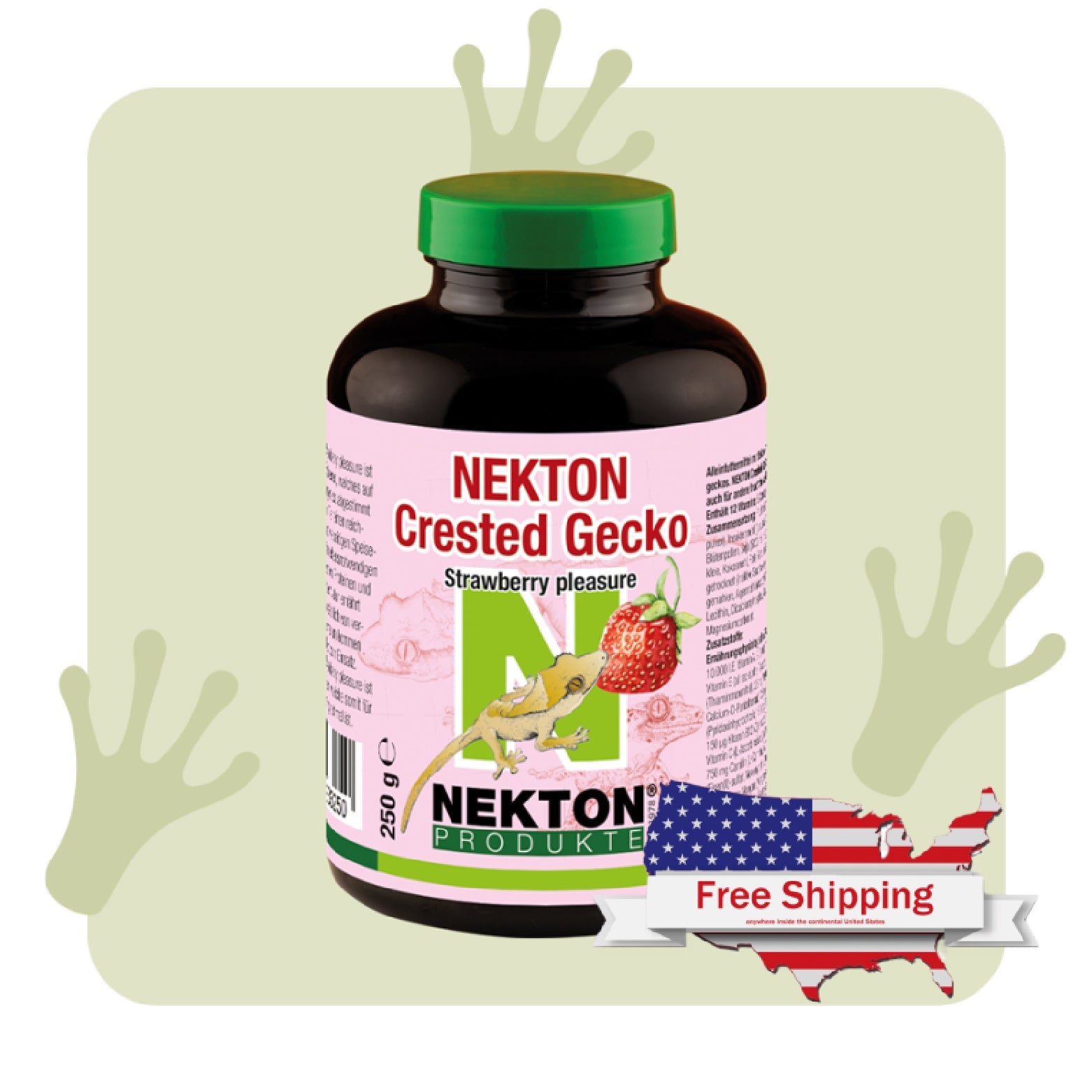 NEKTON-Crested-Gecko Strawberry Pleasure | Complete Crested Gecko Food – Balanced Nutrition with Strawberry & Natural Nutrients