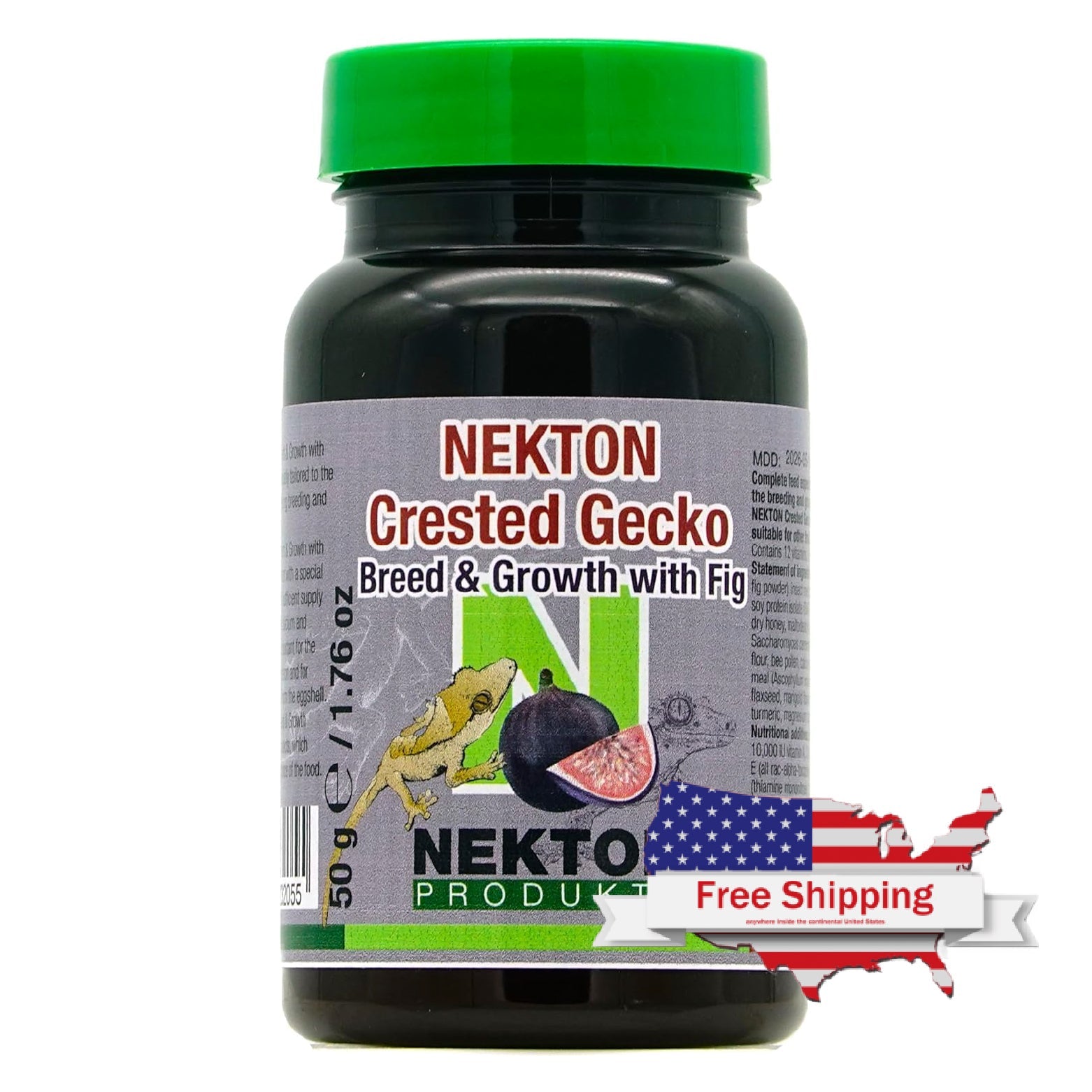 NEKTON-Crested Gecko Breed & Growth with Fig | High-Calcium Complete Feed for Growing & Breeding Geckos