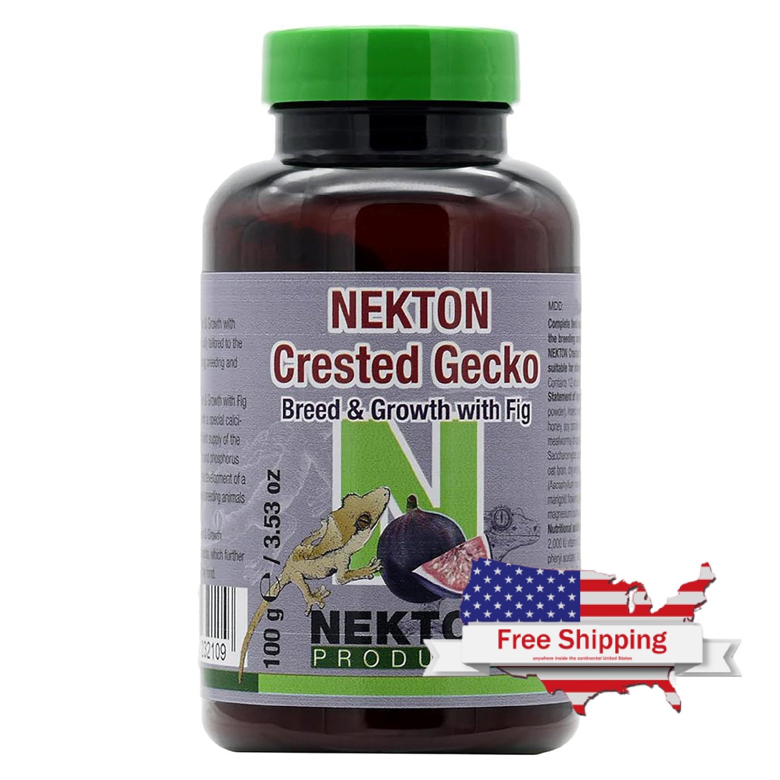 NEKTON-Crested Gecko Breed & Growth with Fig | High-Calcium Complete Feed for Growing & Breeding Geckos