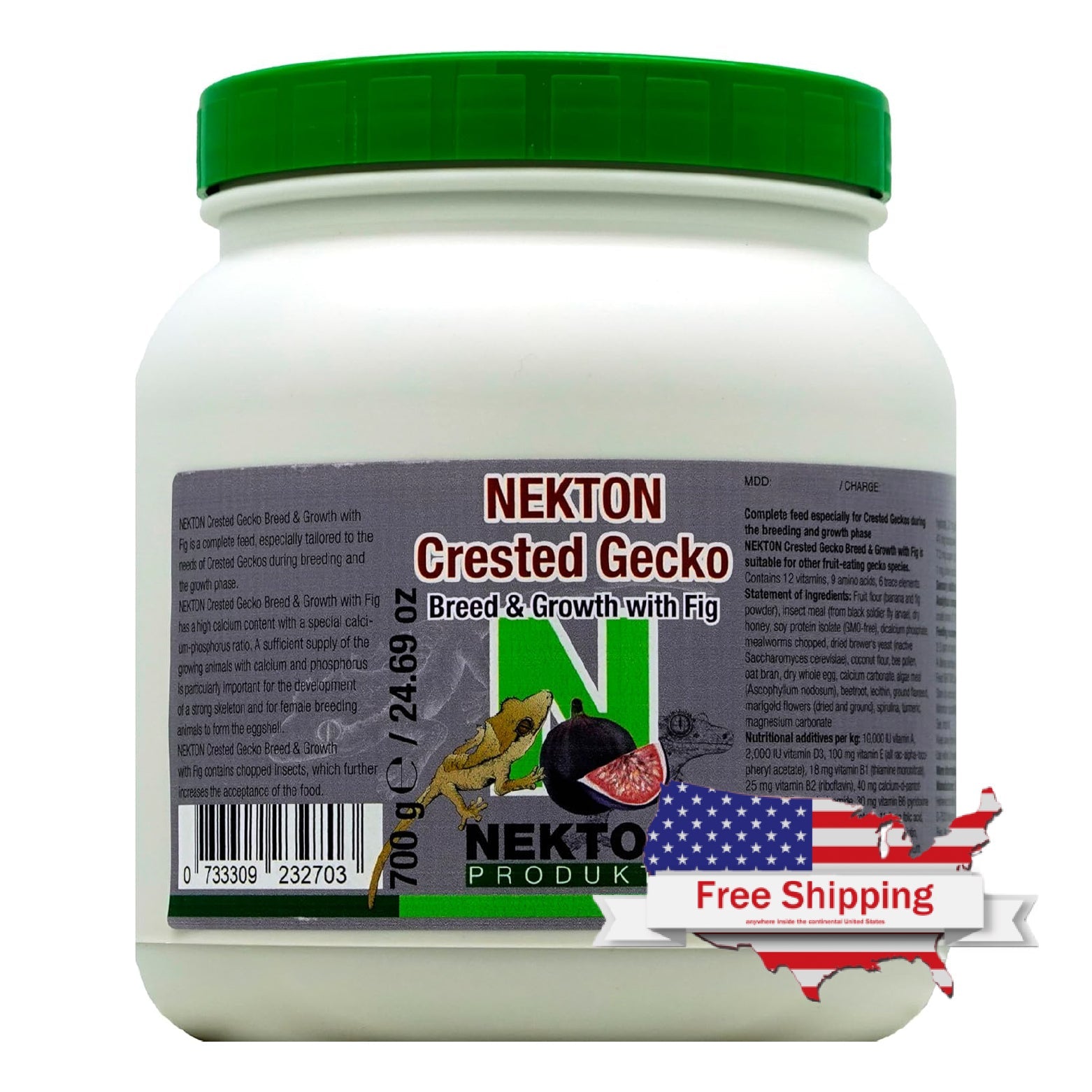 NEKTON-Crested Gecko Breed & Growth with Fig | High-Calcium Complete Feed for Growing & Breeding Geckos