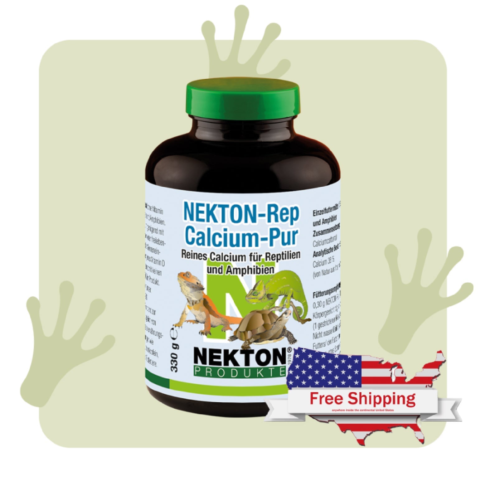 NEKTON-Rep-Calcium-Pur | Pure Calcium Supplement for Reptiles & Amphibians – Supports Strong Bones & Shells