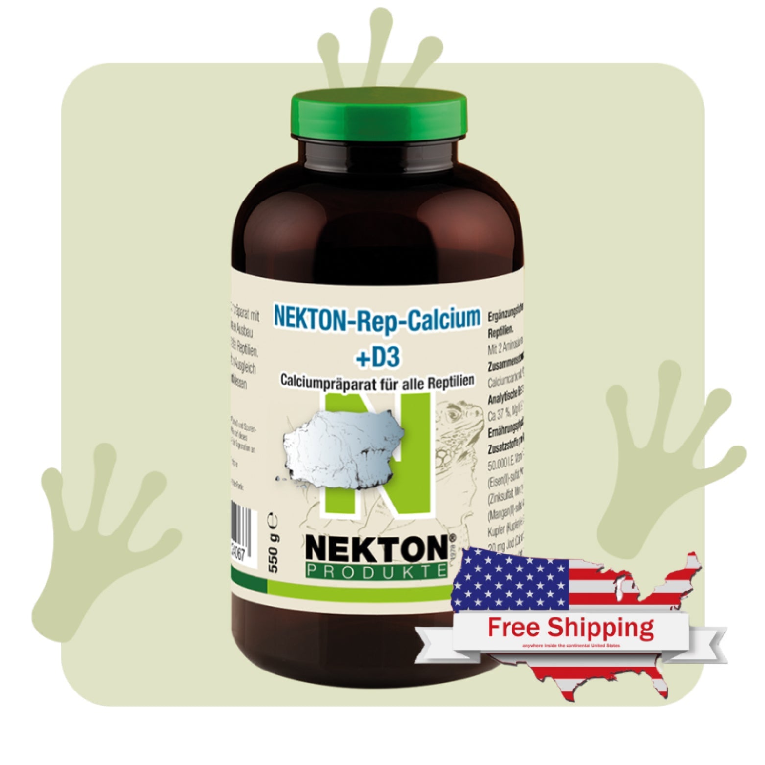 NEKTON-Rep-Calcium+D3 | High-Quality Calcium & Vitamin D3 Supplement for Reptiles – Supports Bone Strength & Growth