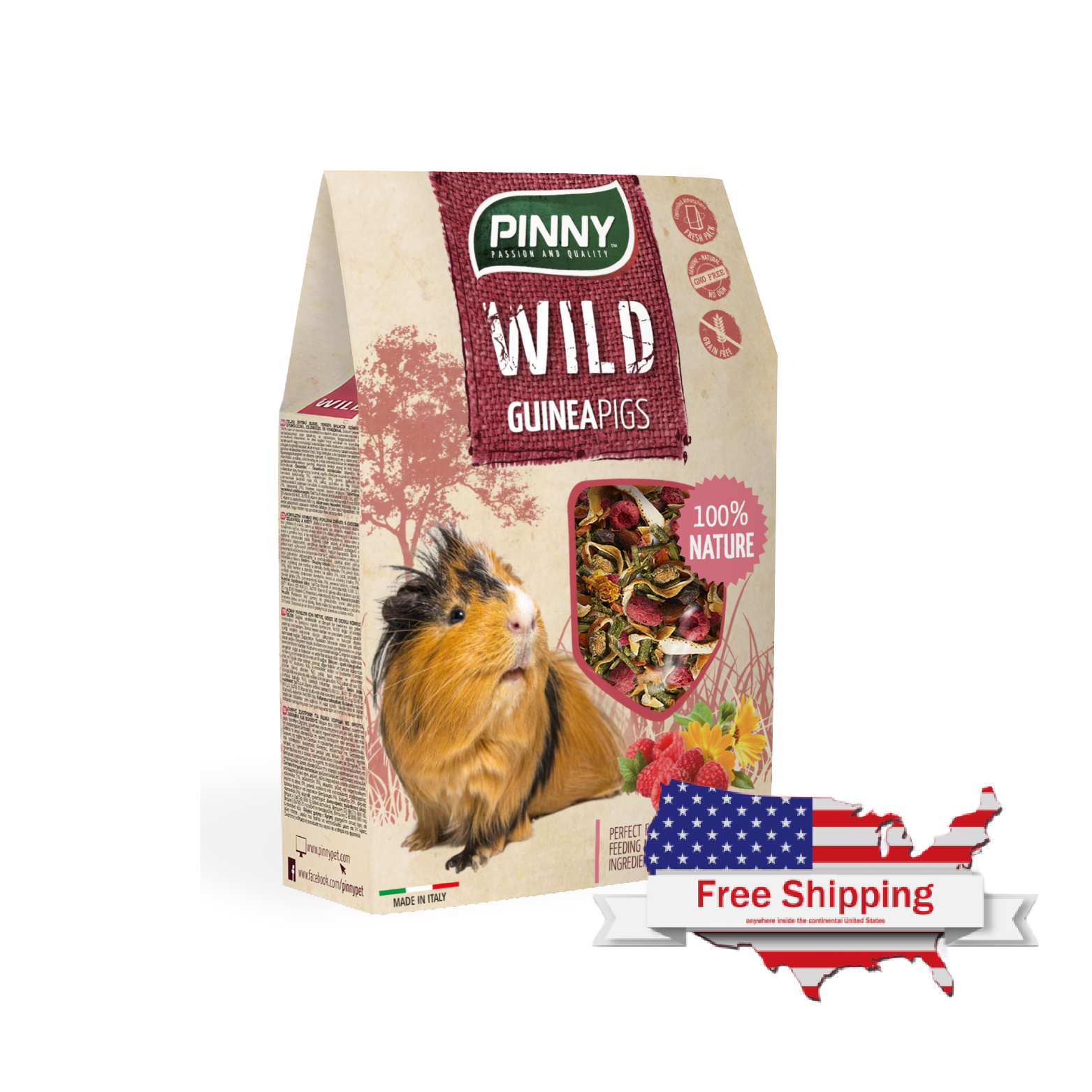 Wild Menu Guinea Pigs (Pinny) - Complete Feed for Guinea Pigs with Fruit, Vegetables, and Flowers (600g)
