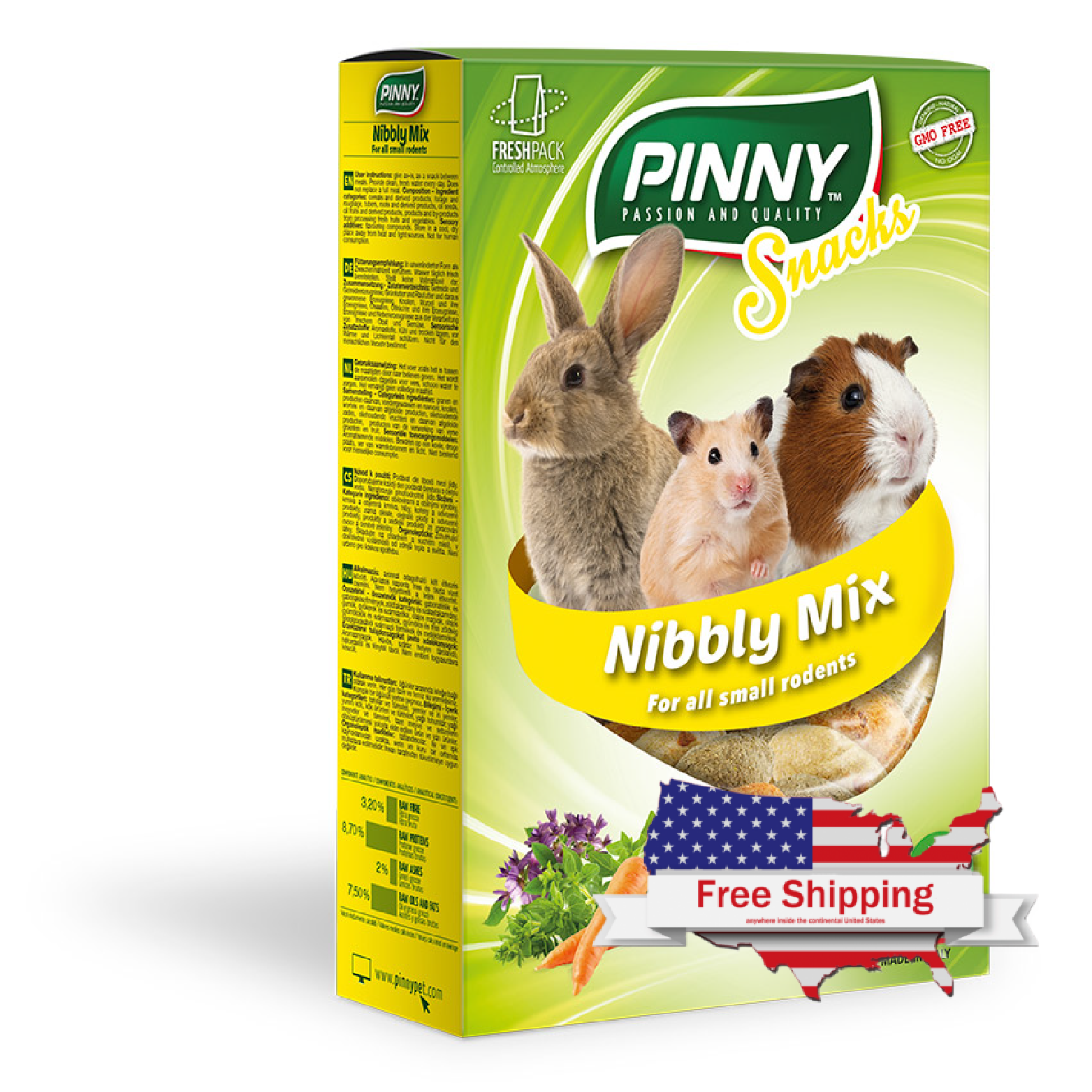 Snack Nibbly (Pinny) Complementary food for ro- dents with vegetables and alfalfa (150g)