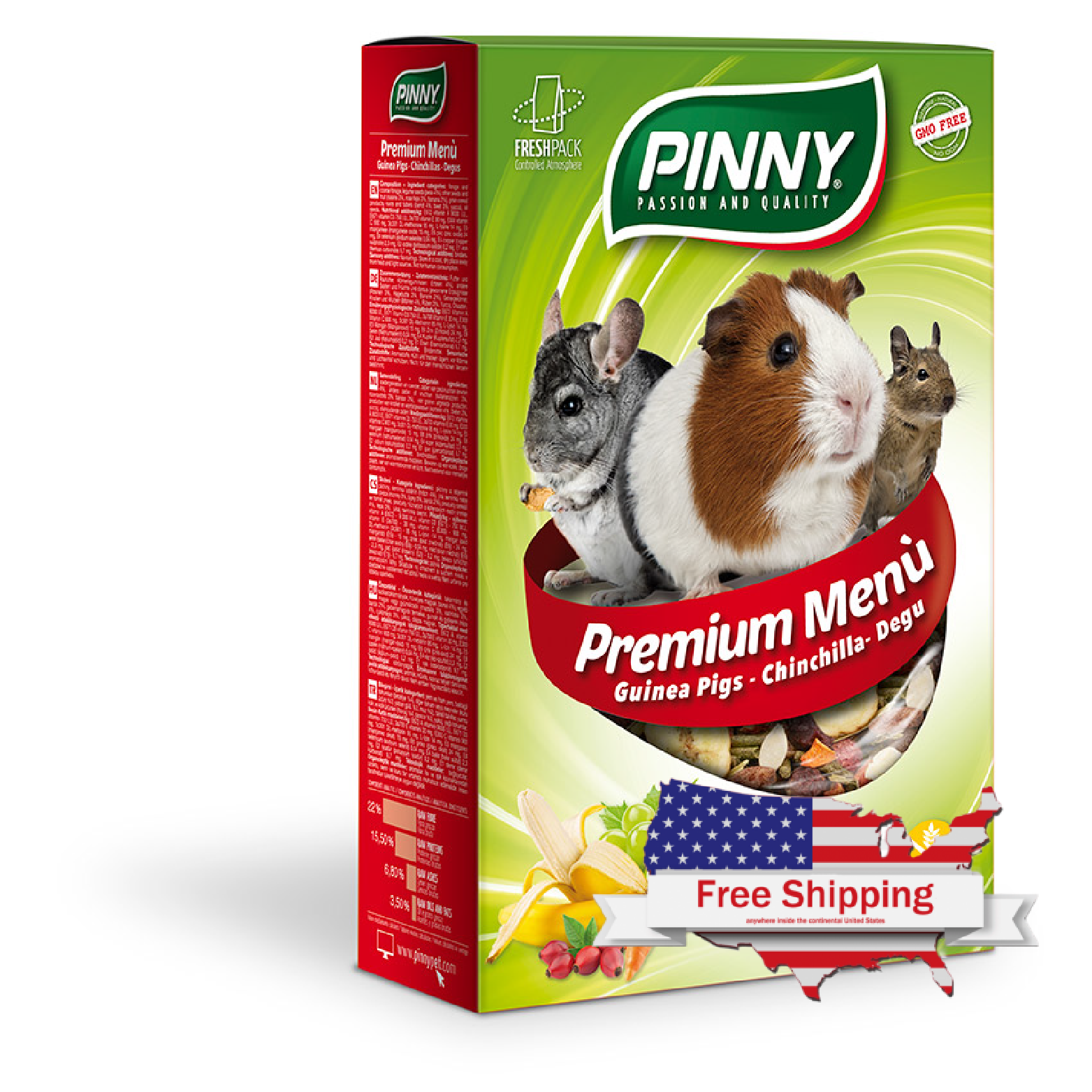 Premium Menu Guinea (Pinny) Complete feed for guinea-pigs, degus, chinchillas, with carrots, raisins and beet (800g)