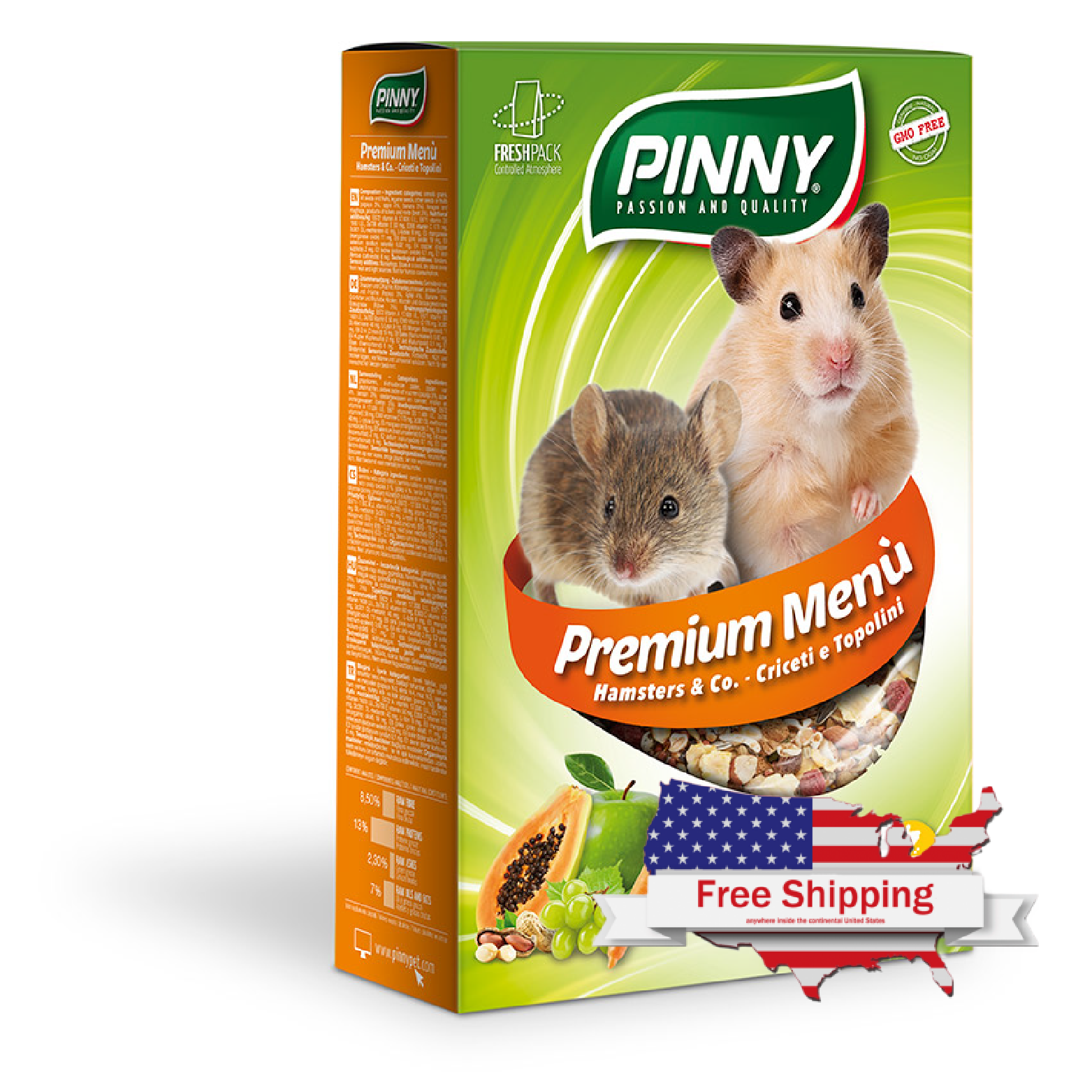 Premium Menu Hamster (Pinny) Complete feed for all types of hamsters and mice with fruits (300g)