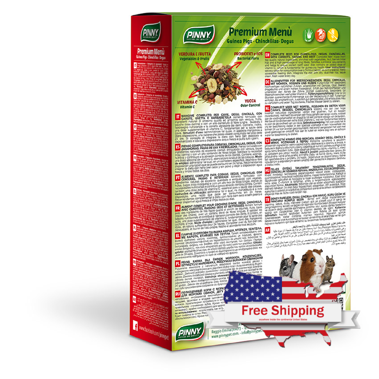 Premium Menu Guinea (Pinny) Complete feed for guinea-pigs, degus, chinchillas, with carrots, raisins and beet (800g)