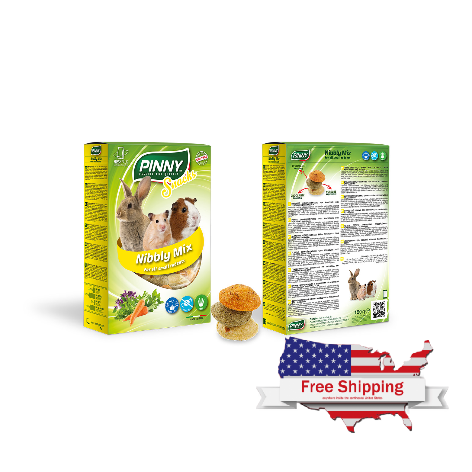 Snack Nibbly (Pinny) Complementary food for ro- dents with vegetables and alfalfa (150g)