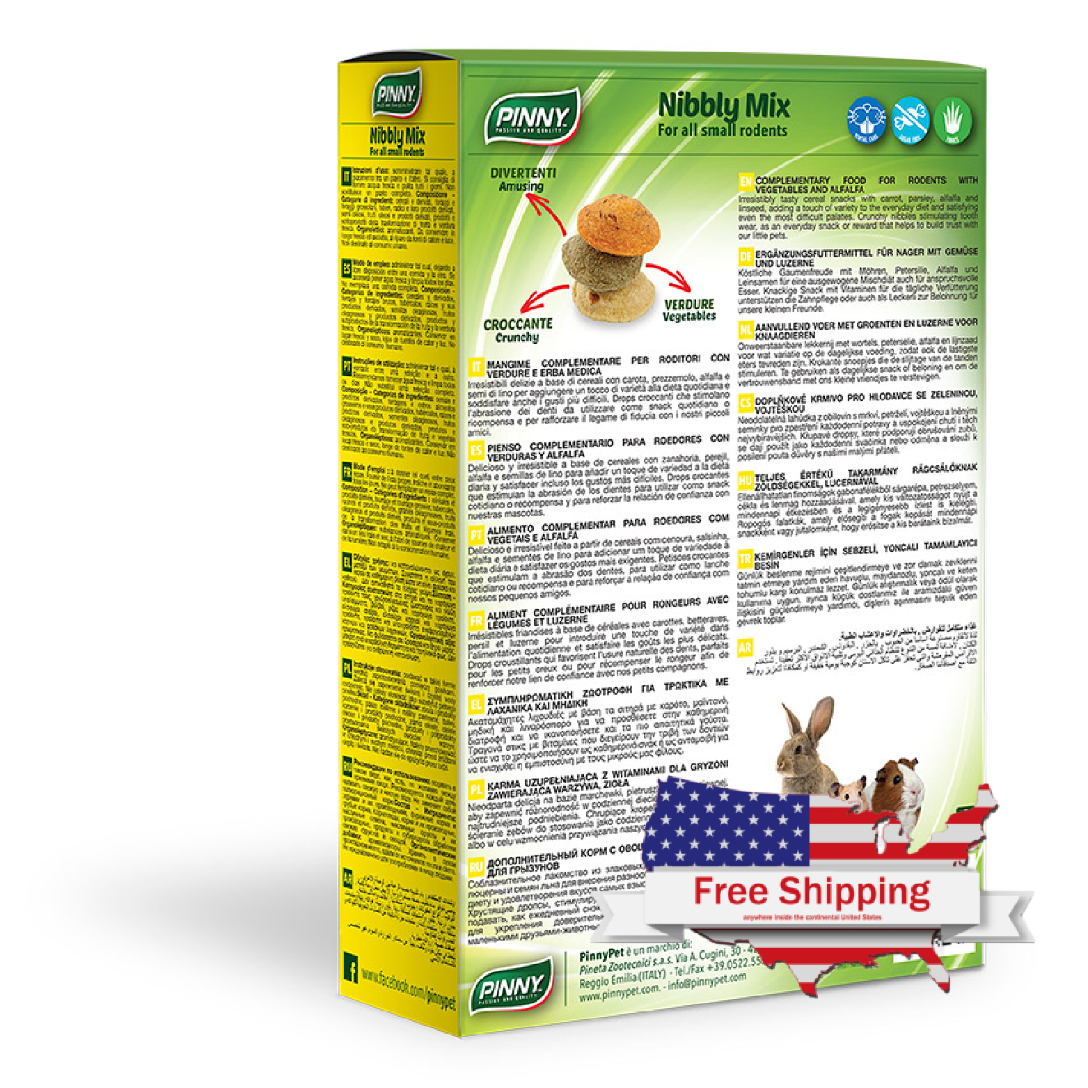 Snack Nibbly (Pinny) Complementary food for ro- dents with vegetables and alfalfa (150g)