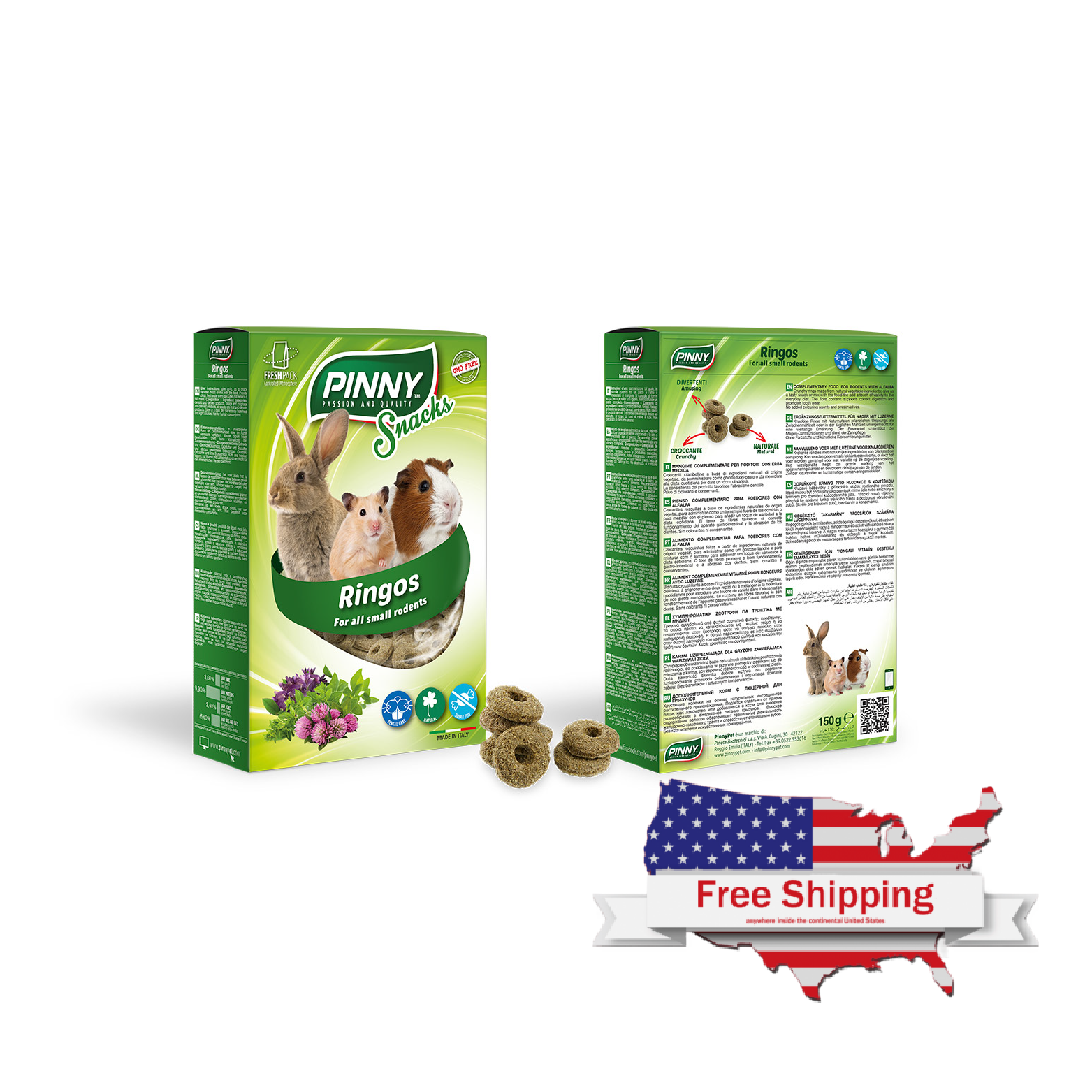 Snack Ringos (Pinny) Complementary food for ro- dents with alfalfa (150g)