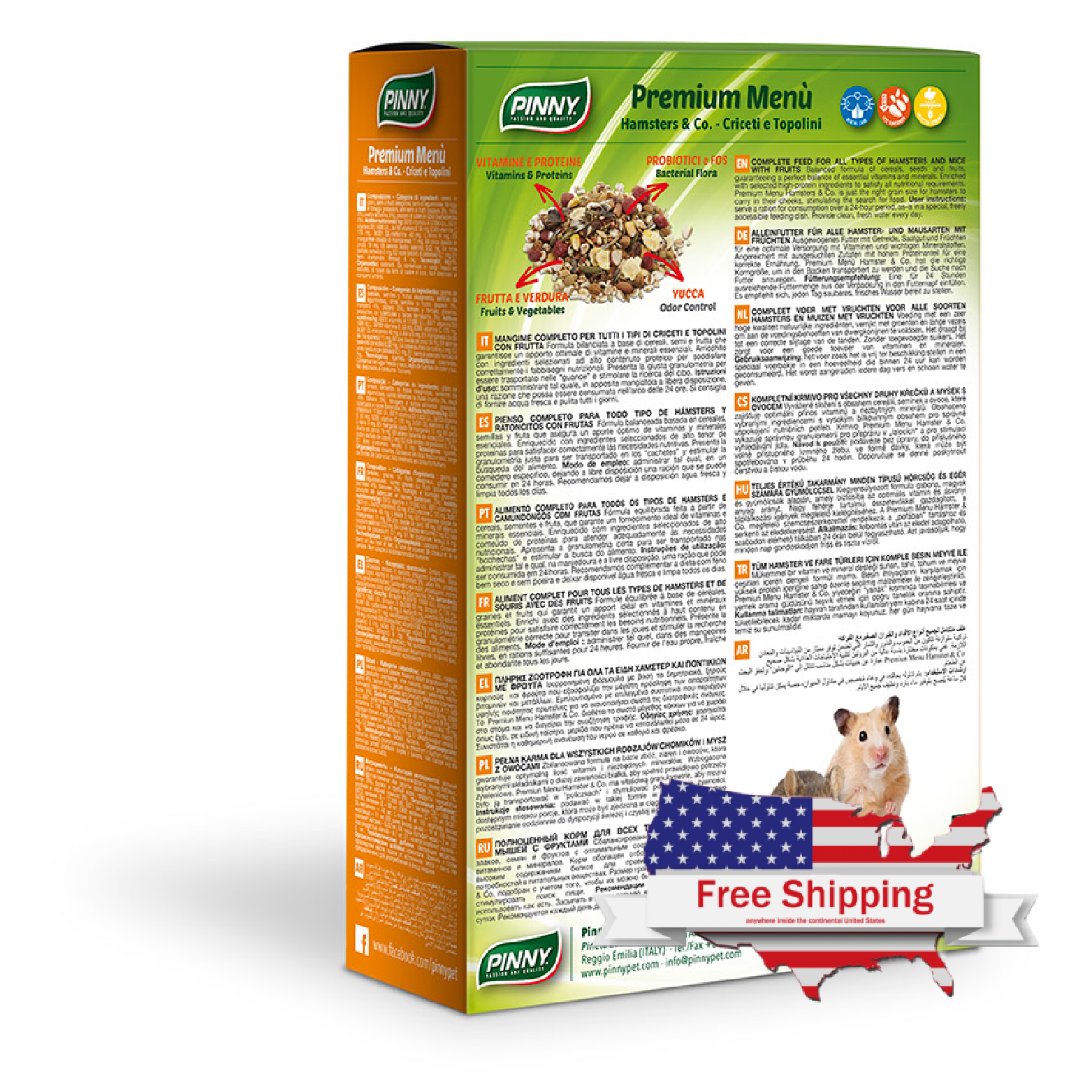 Premium Menu Hamster (Pinny) Complete feed for all types of hamsters and mice with fruits (300g)