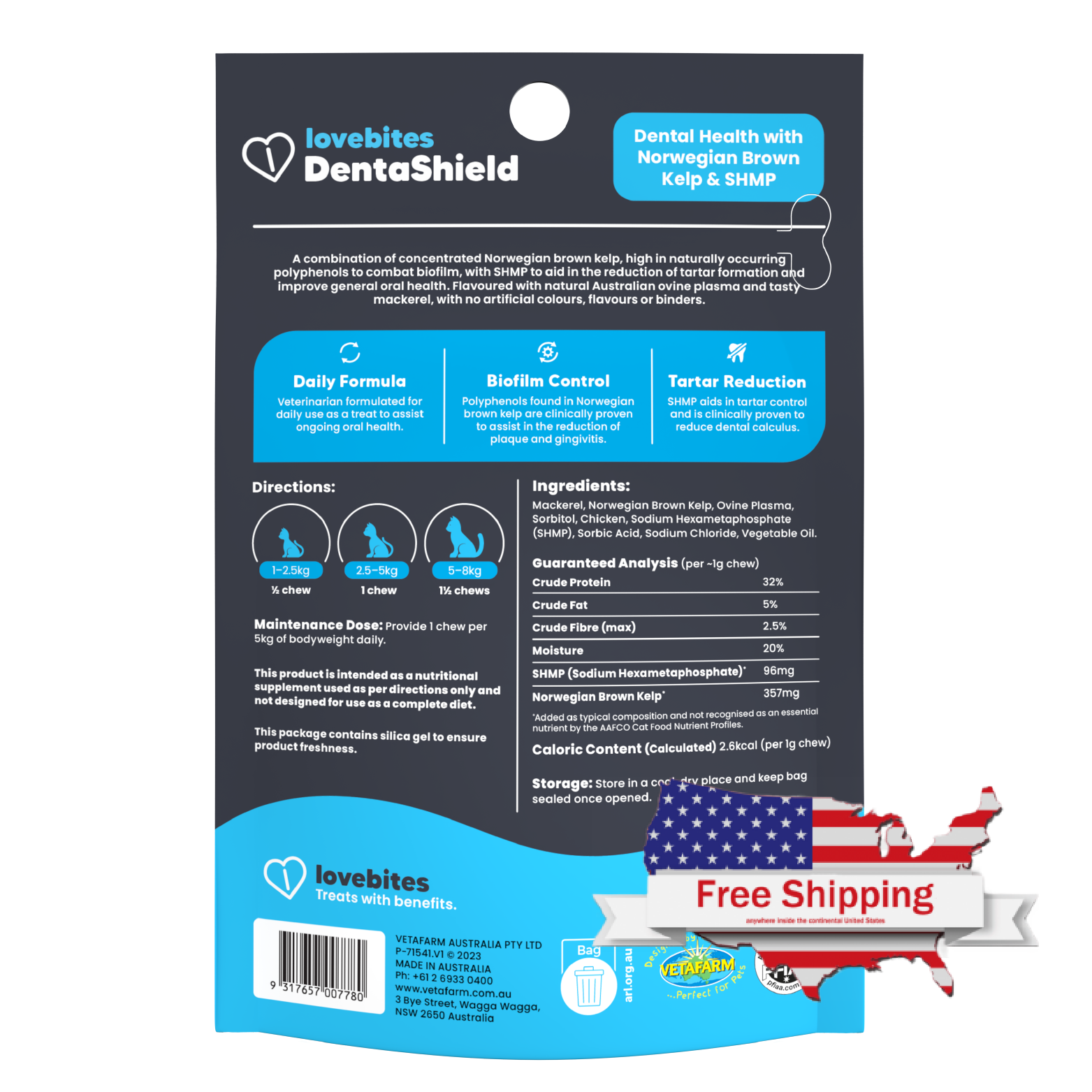 Lovebites Dentashield Chews for Cats - Combat Plaque in Cats' Teeth! Tartar Build-up Too!