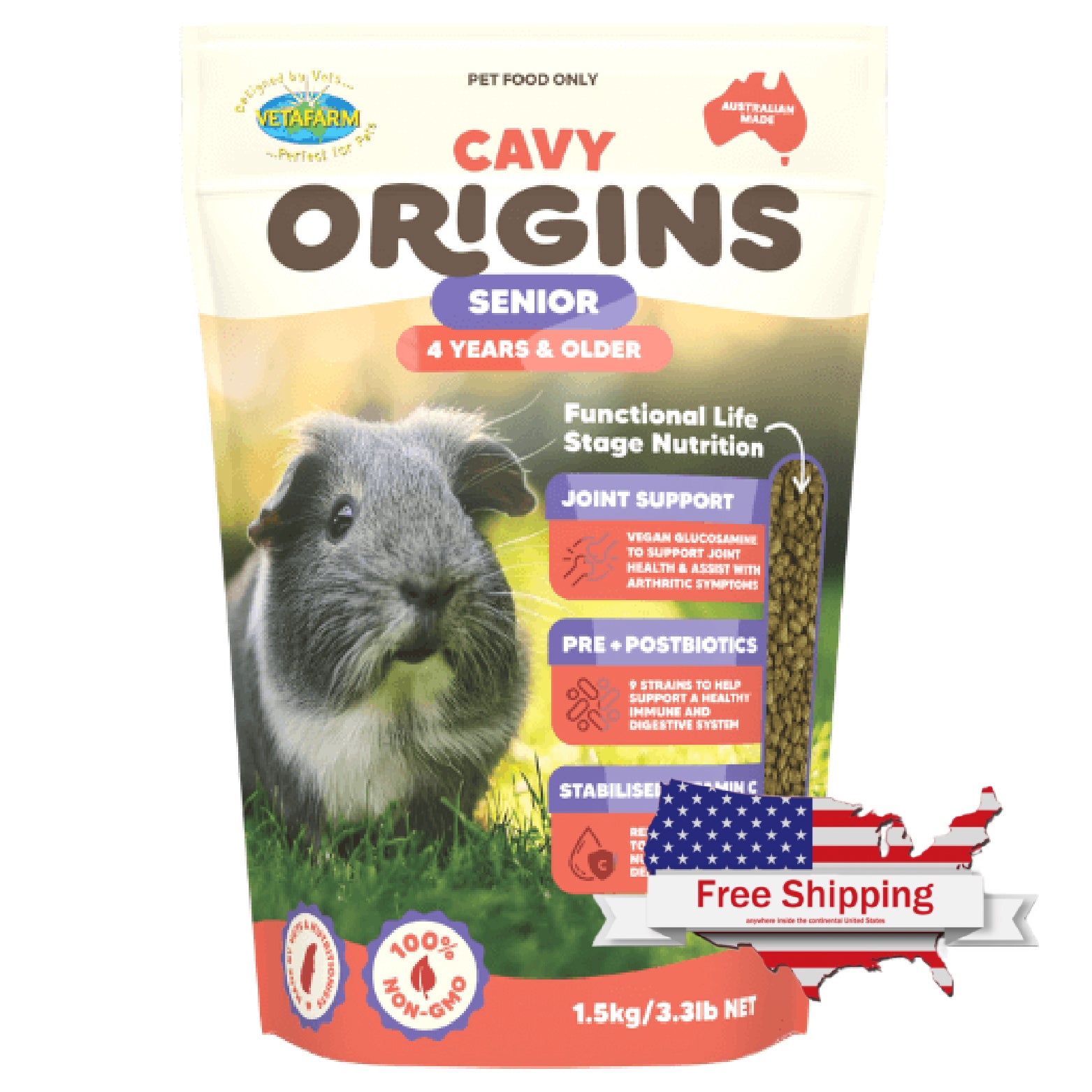 Origins Cavy Senior – Complete Nutrition for Ageing Guinea Pigs with Joint & Brain Support