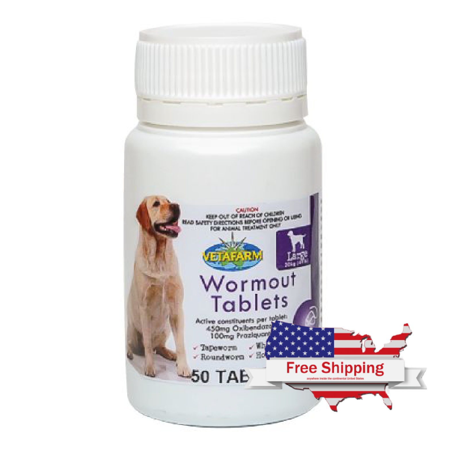 Wormout for Dogs 20kg (Vetafarm) - Effective Dog Wormer Pills