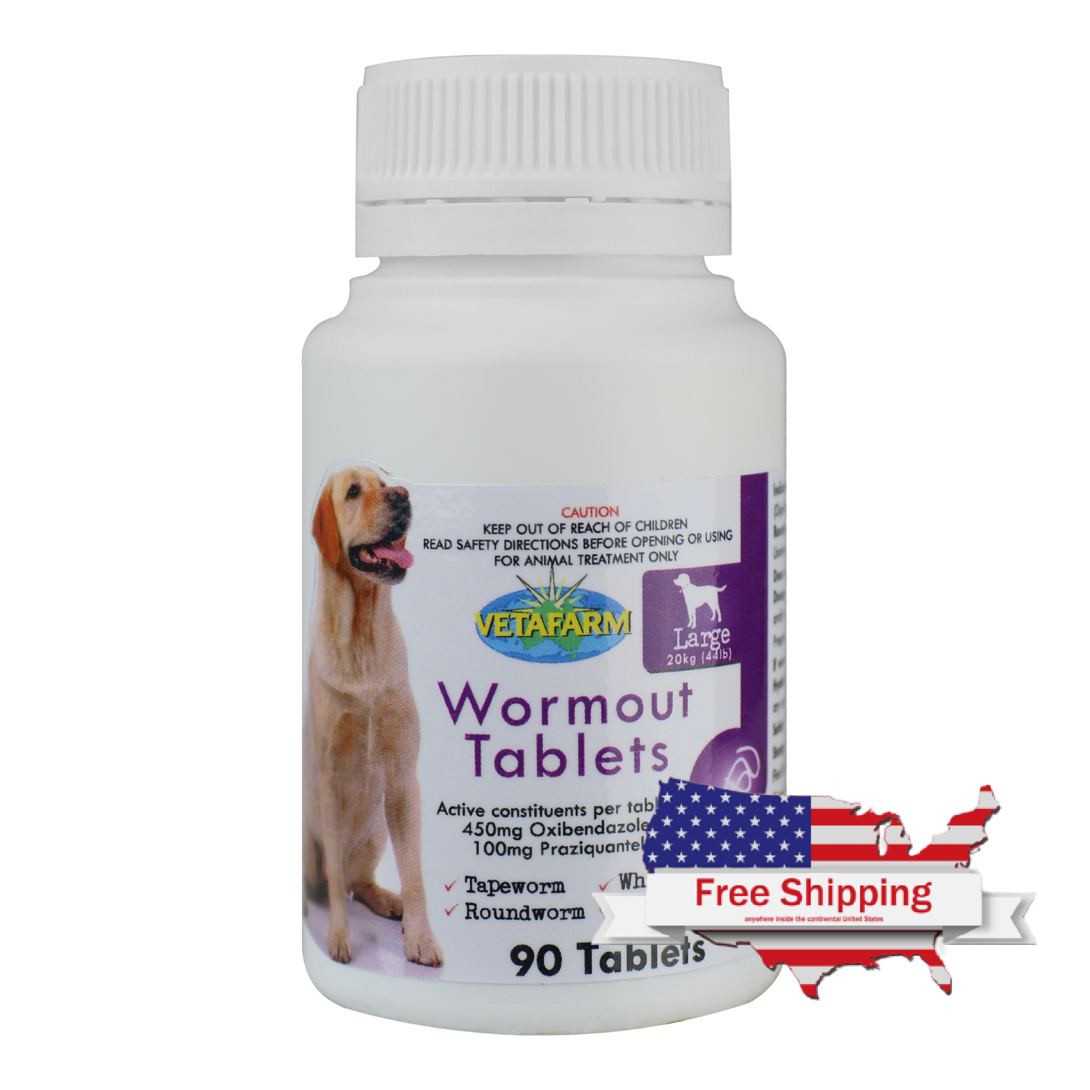 Wormout for Dogs 20kg (Vetafarm) - Effective Dog Wormer Pills