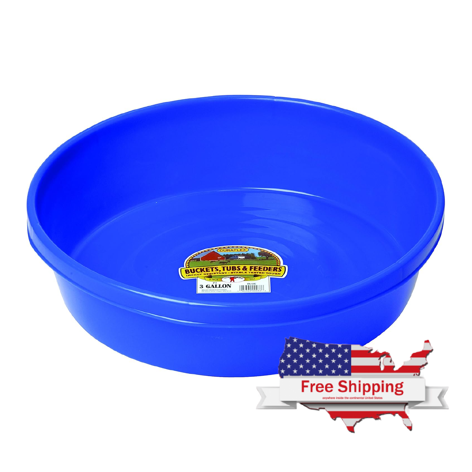 3 Gallon Livestock Feed Pan