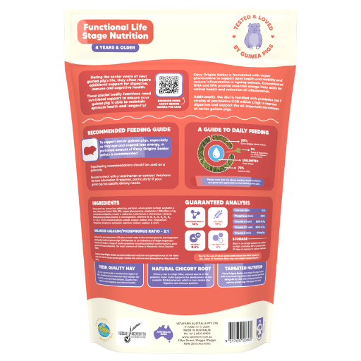 Origins Cavy Senior – Complete Nutrition for Ageing Guinea Pigs with Joint & Brain Support