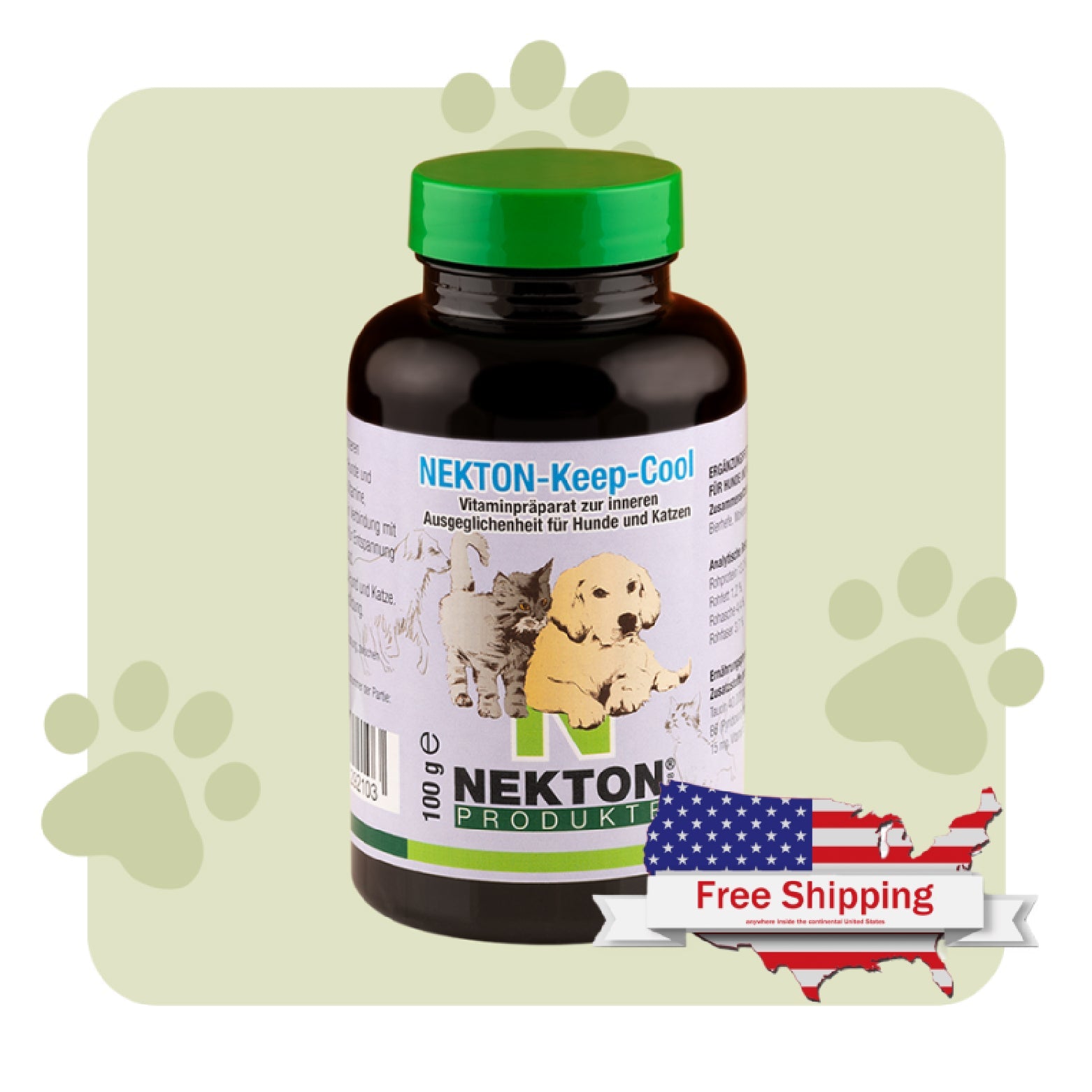 NEKTON-Keep-Cool | Natural Calm & Relaxation Supplement for Nervous Dogs & Cats
