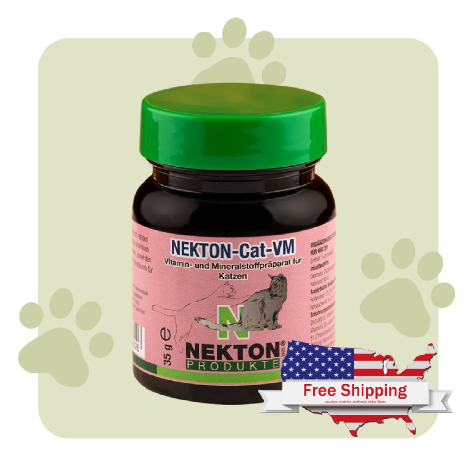 NEKTON-Cat-VM | Complete Vitamin & Mineral Supplement with Taurine & Arginine for Cats