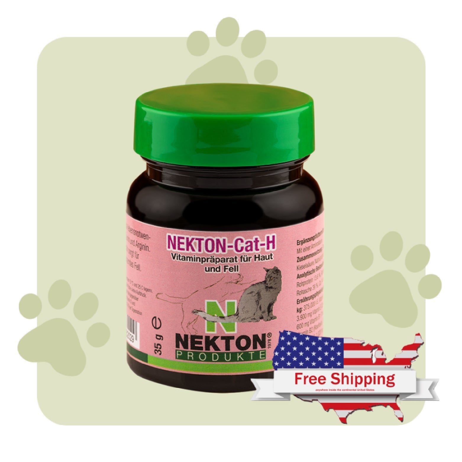 NEKTON-Cat-H | Biotin-Enriched Vitamin Supplement for Cats’ Skin and Coat Health