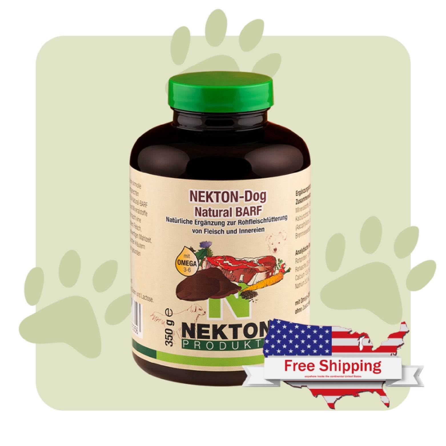 NEKTON-Dog Natural BARF | Complete Natural Vitamin & Mineral Supplement for Raw Feeding Dogs