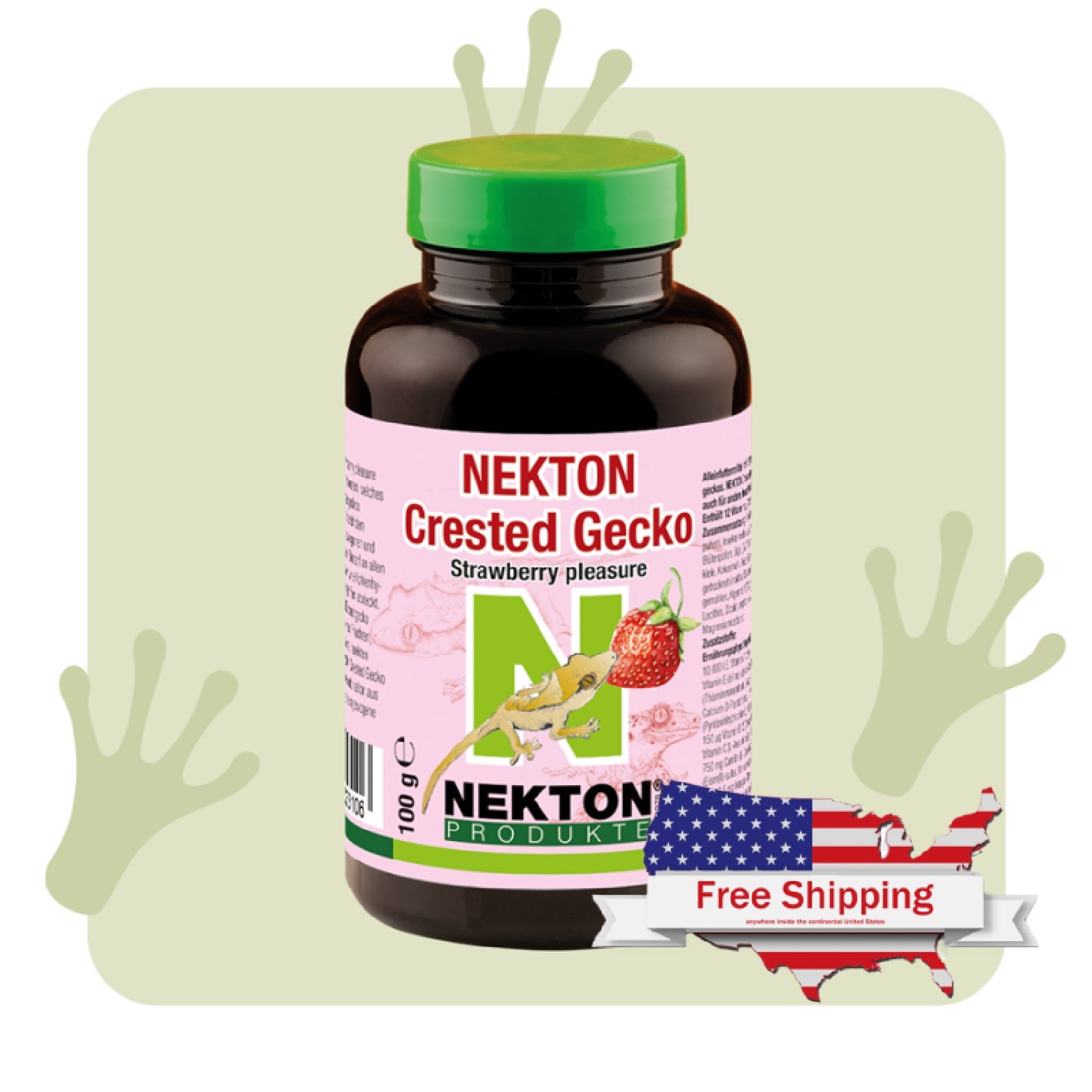 NEKTON-Crested-Gecko Strawberry Pleasure | Complete Crested Gecko Food – Balanced Nutrition with Strawberry & Natural Nutrients