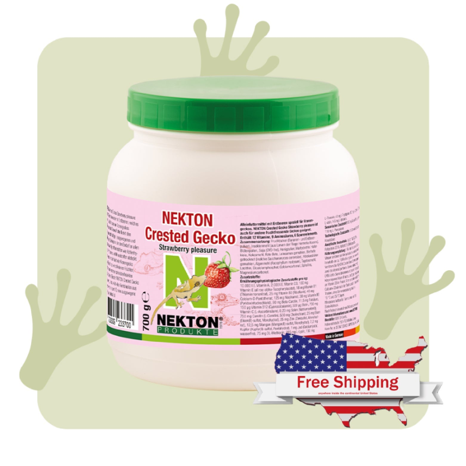 NEKTON-Crested-Gecko Strawberry Pleasure | Complete Crested Gecko Food – Balanced Nutrition with Strawberry & Natural Nutrients