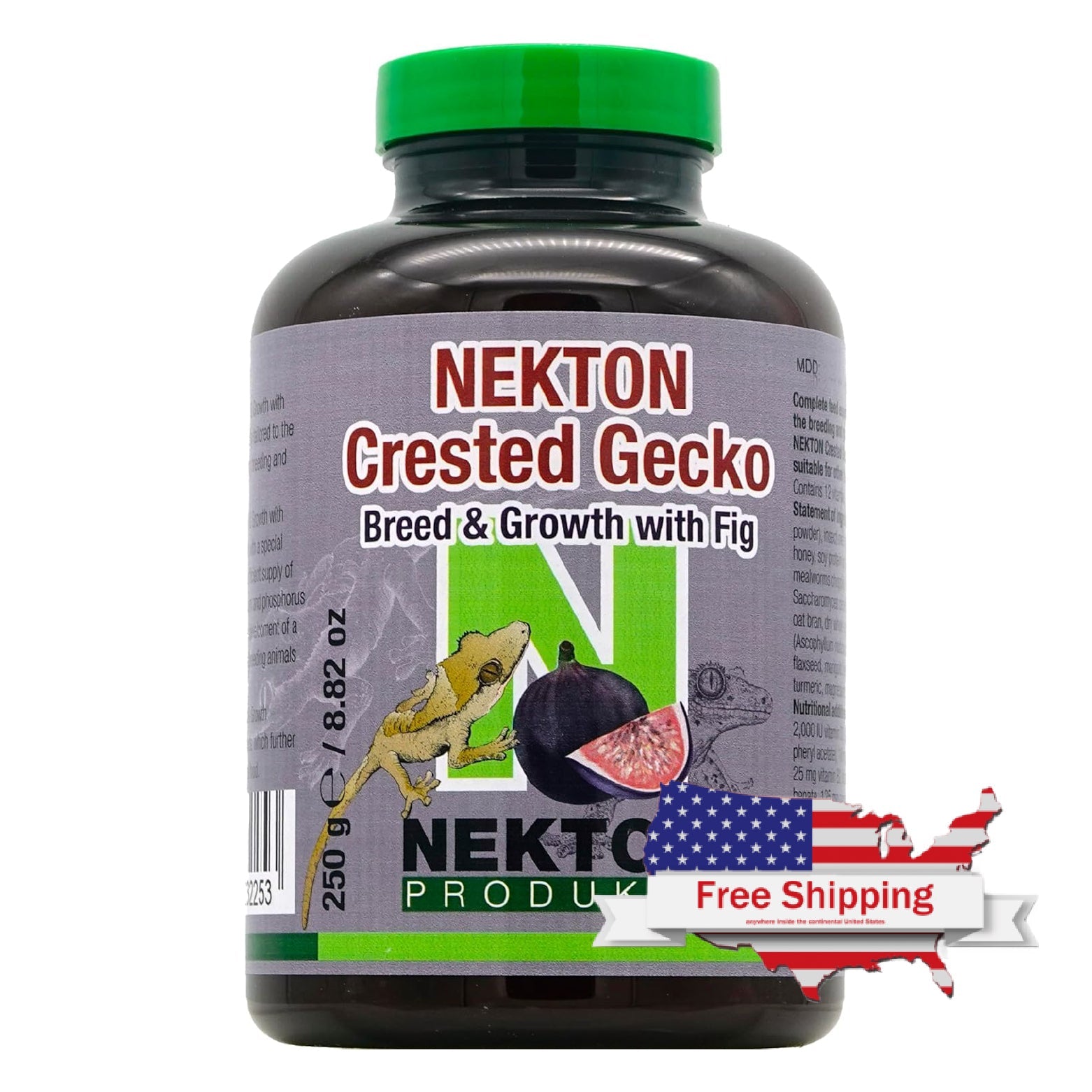 NEKTON-Crested Gecko Breed & Growth with Fig | High-Calcium Complete Feed for Growing & Breeding Geckos