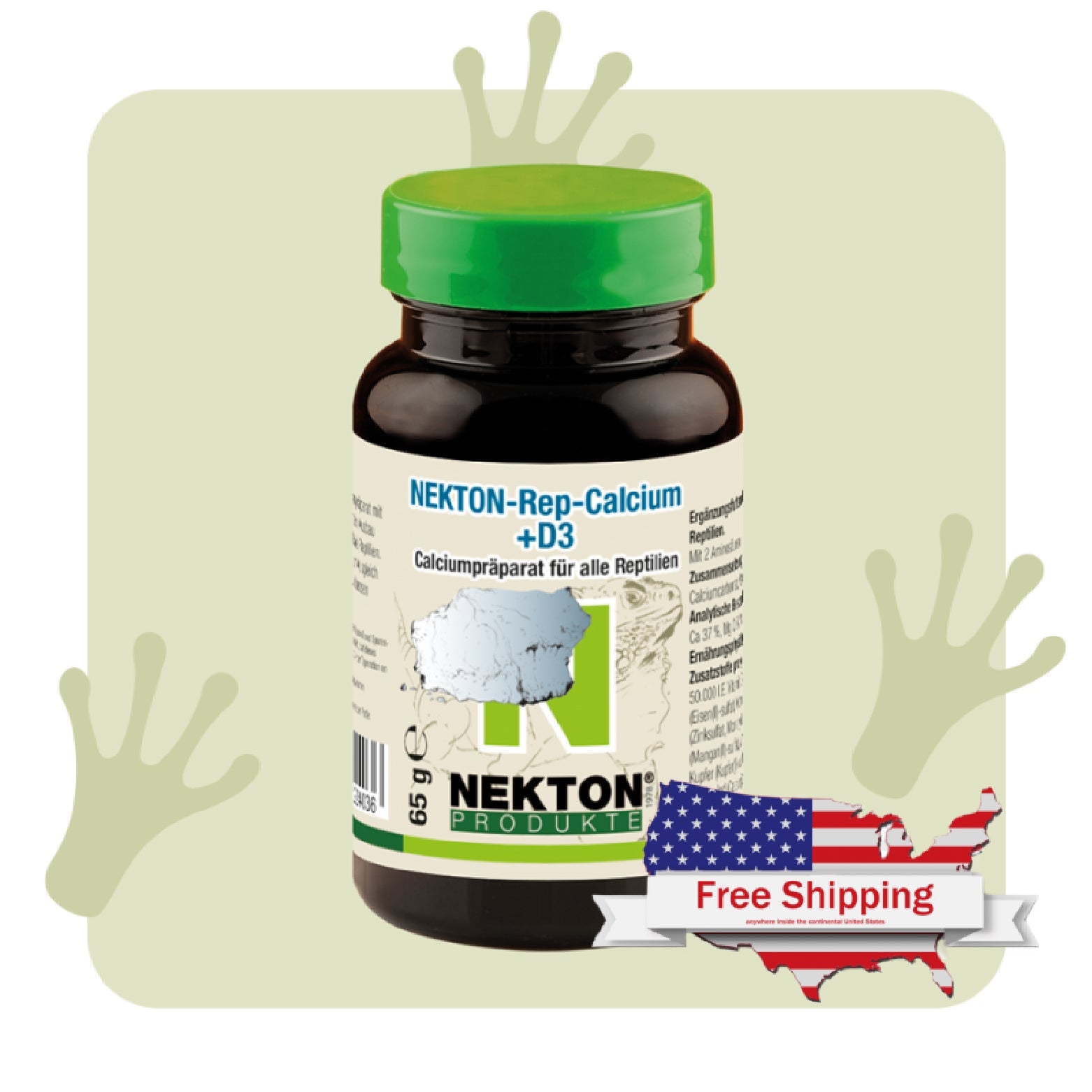 NEKTON-Rep-Calcium+D3 | High-Quality Calcium & Vitamin D3 Supplement for Reptiles – Supports Bone Strength & Growth
