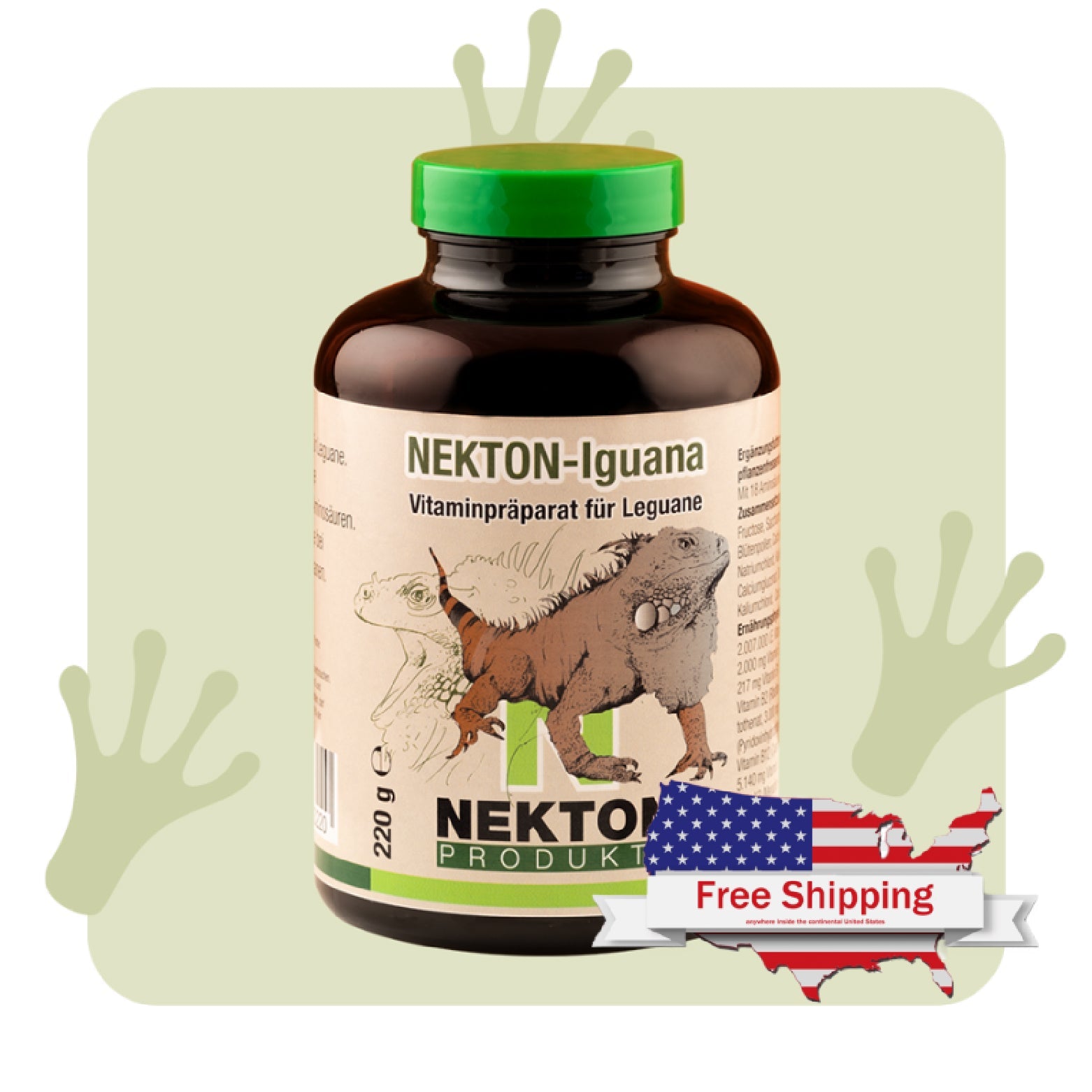 NEKTON-Iguana | Vitamin & Mineral Supplement for Green Iguanas & Herbivorous Reptiles – Supports Growth, Molting & Vitality